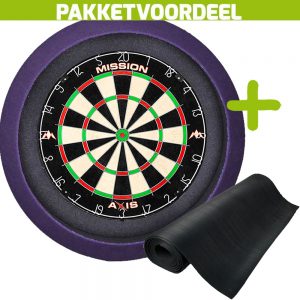 Mission Axis + Rubberen Dartmat 60*250 + Dartbordverlichting Basic (Paars)