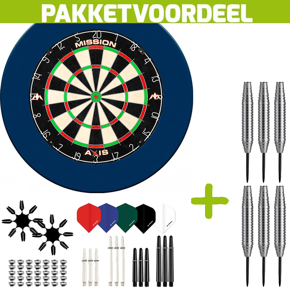 Dartbord-Surround-Voordeelpakket-Mission-Axis-Rubberen-Surround-Blauw-90-pieces