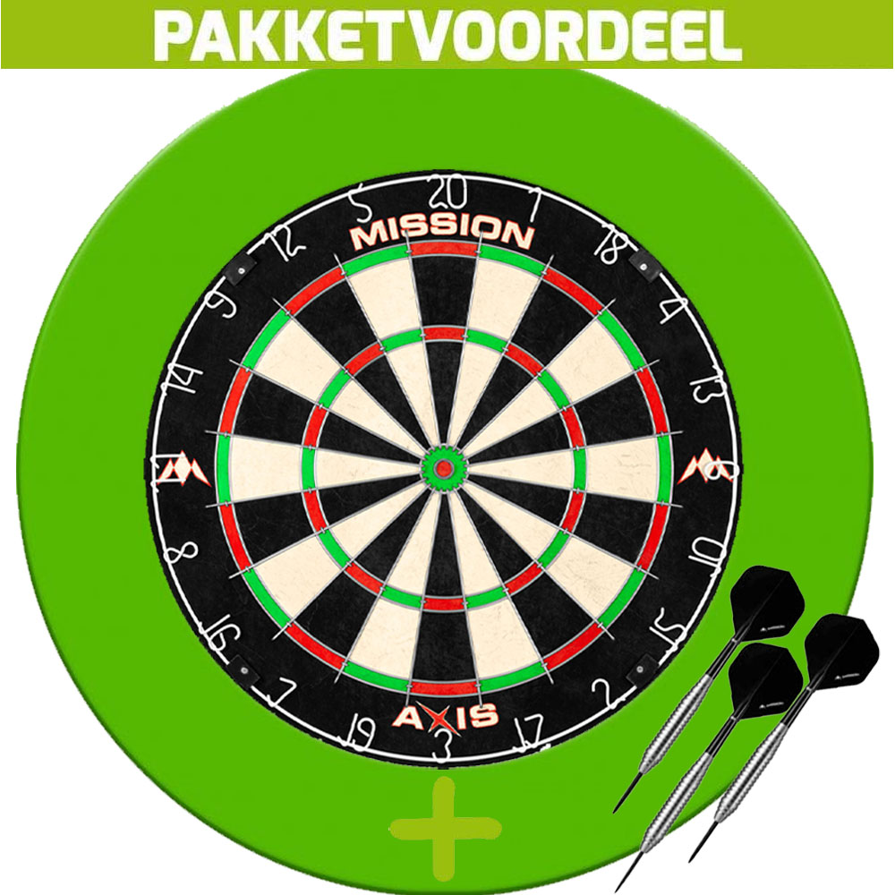 Dartbord-Surround-Voordeelpakket-Mission-Axis-Rubberen-Surround-Groen-1-Set-Brass