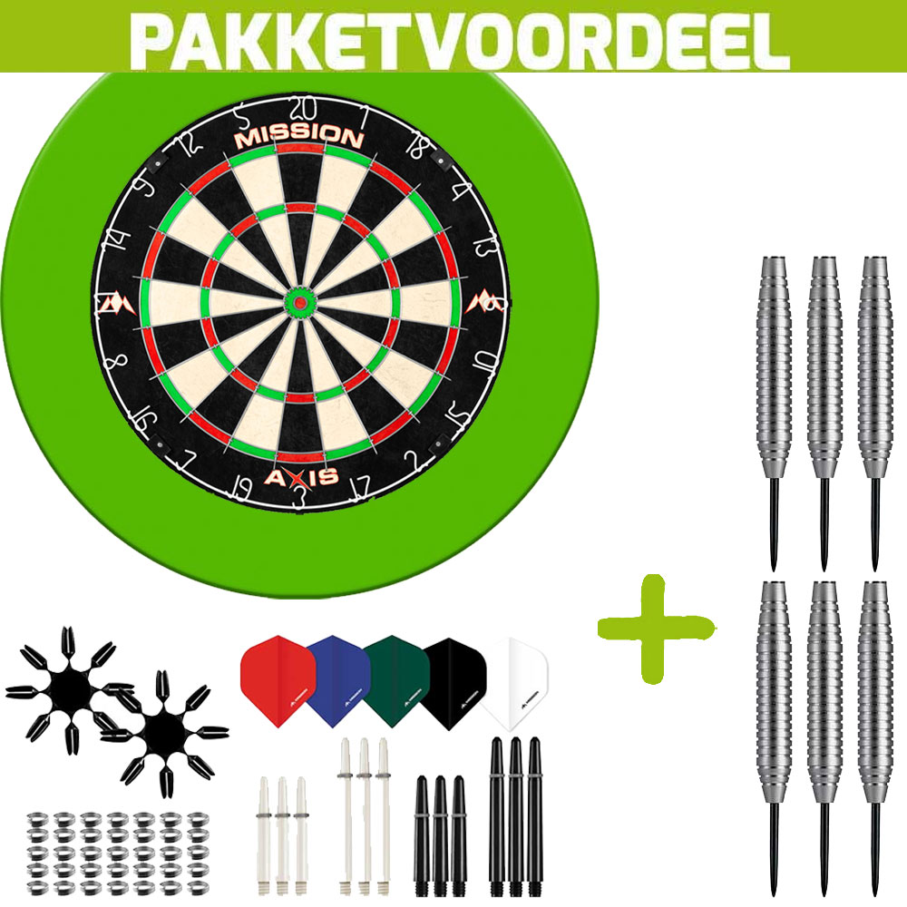 Dartbord-Surround-Voordeelpakket-Mission-Axis-Rubberen-Surround-Groen-90-pieces
