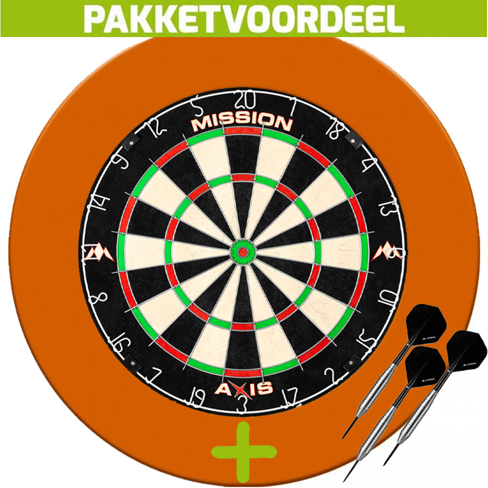 Dartbord-Surround-Voordeelpakket-Mission-Axis-Rubberen-Surround-Oranje-1-Set-Bras