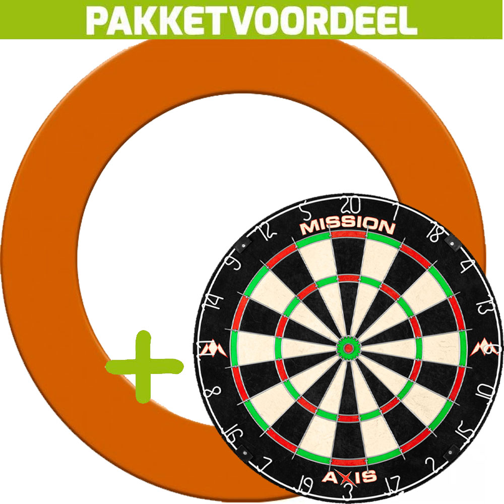 Dartbord-Surround-Voordeelpakket-Mission-Axis-Rubberen-Surround-Oranje