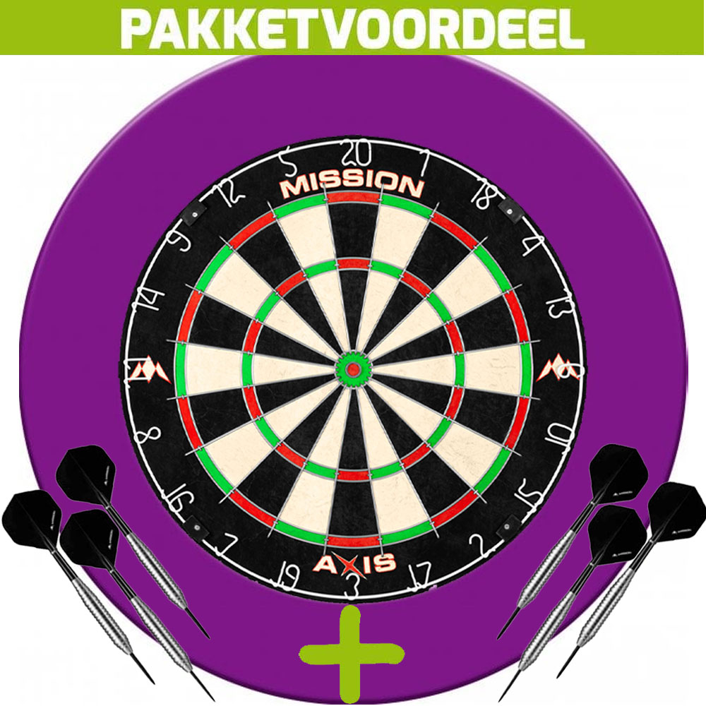 Dartbord-Surround-Voordeelpakket-Mission-Axis-Rubberen-Surround-Paars-2-Set-Bras
