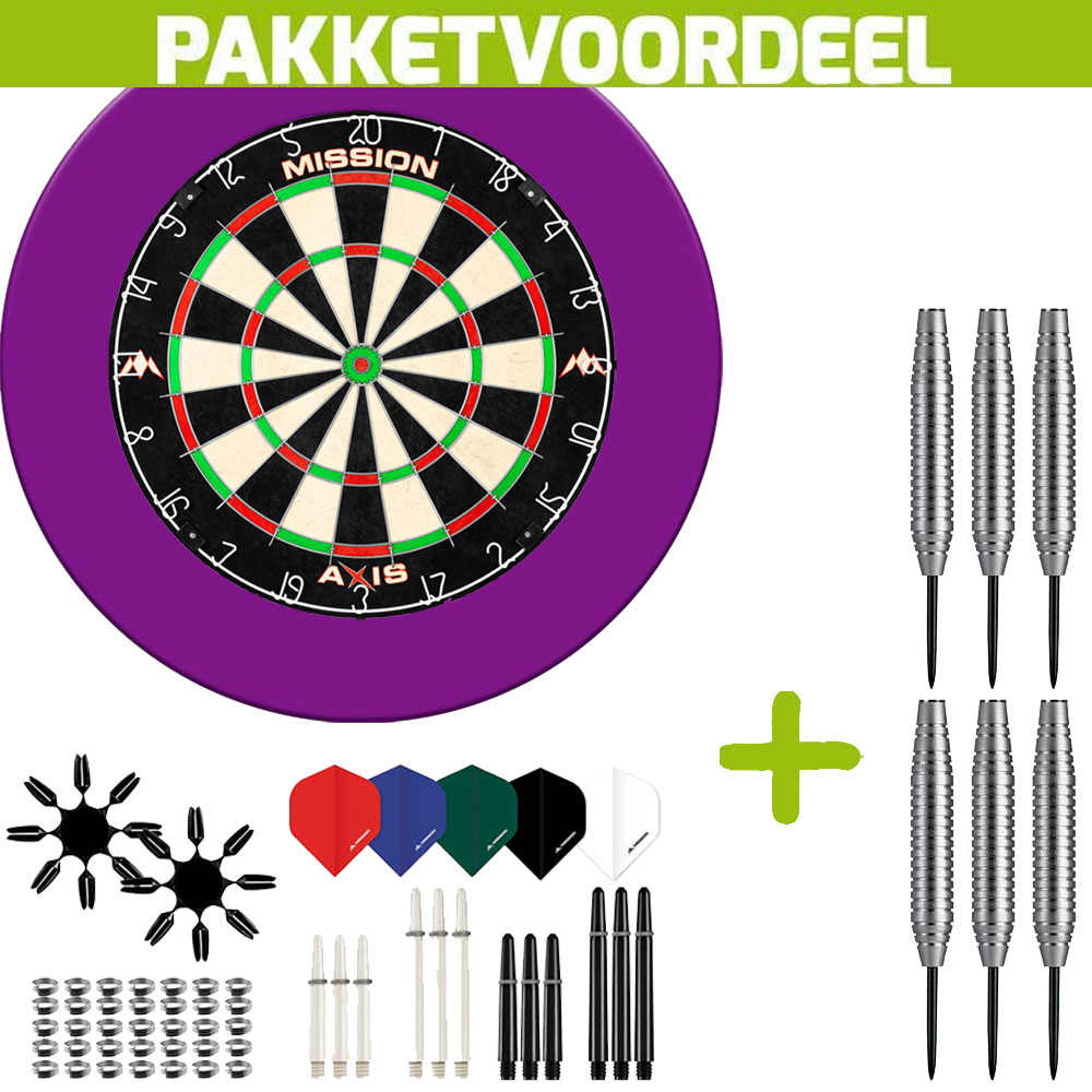 Dartbord-Surround-Voordeelpakket-Mission-Axis-Rubberen-Surround-Paars-90-pieces