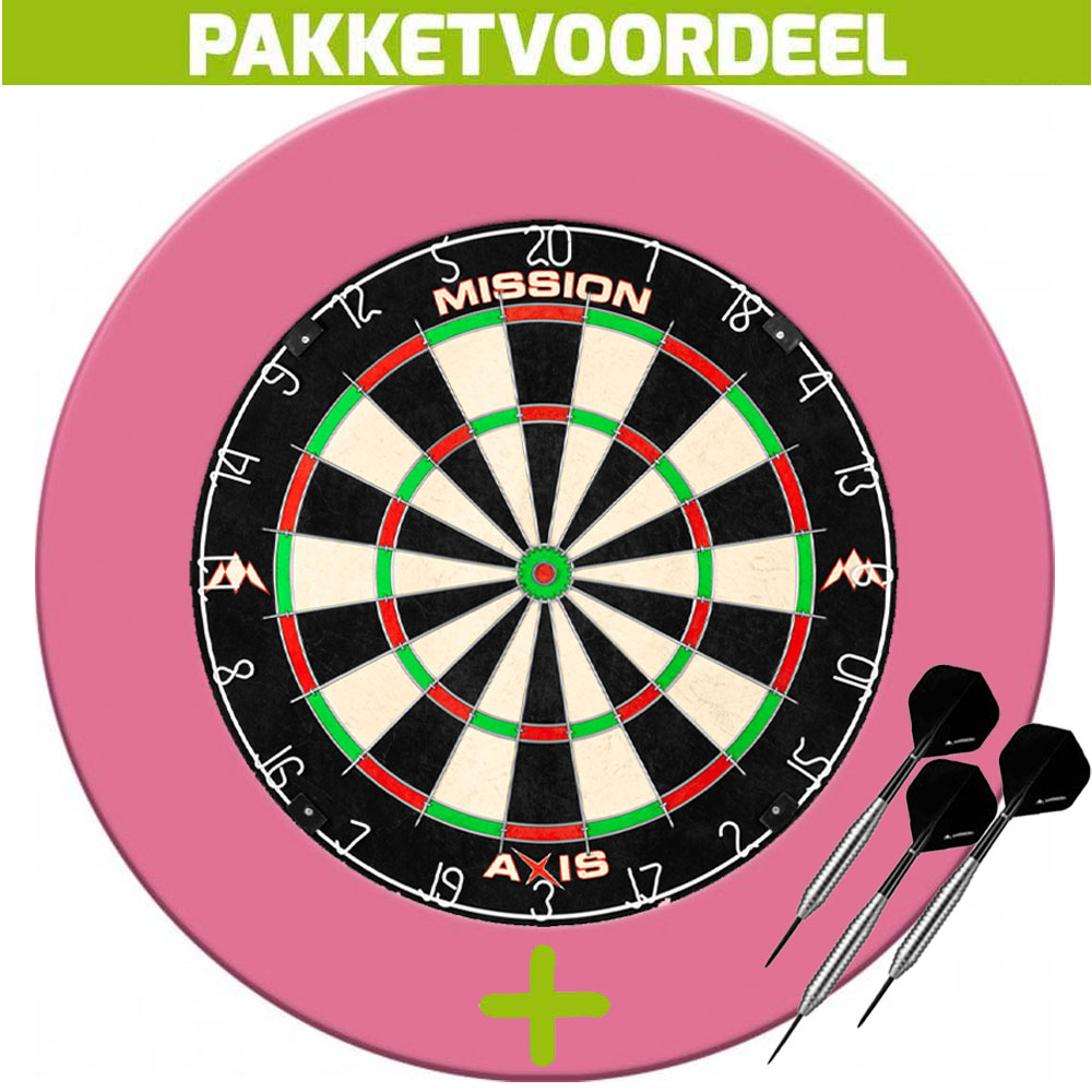 Dartbord-Surround-Voordeelpakket-Mission-Axis-Rubberen-Surround-Roze-1-Set-Bras
