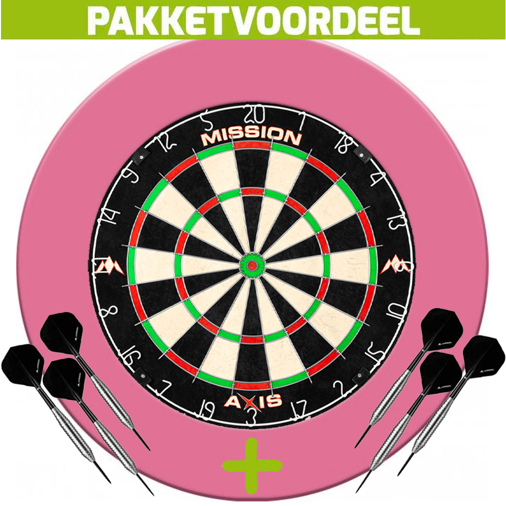 Dartbord-Surround-Voordeelpakket-Mission-Axis-Rubberen-Surround-Roze-2-Set-Bras