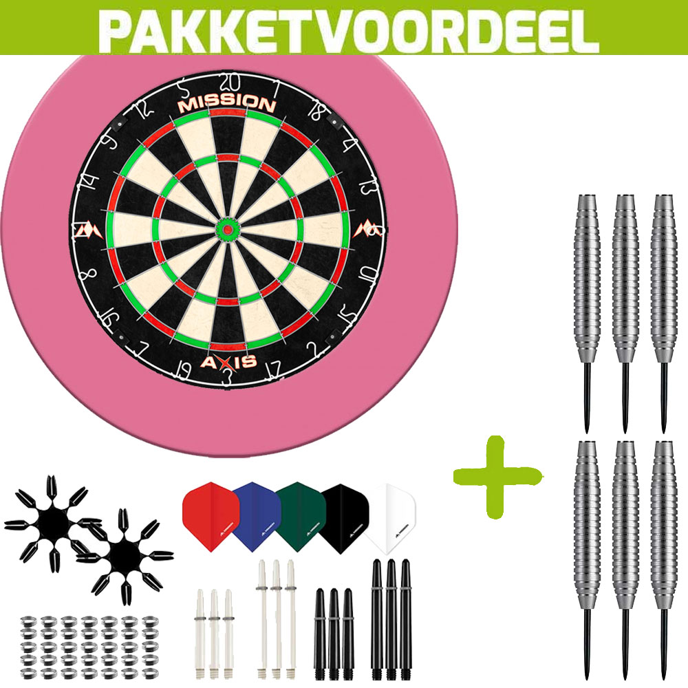 Dartbord-Surround-Voordeelpakket-Mission-Axis-Rubberen-Surround-Roze-90-pieces