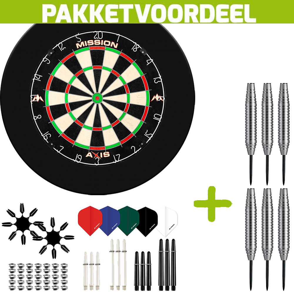 Dartbord-Surround-Voordeelpakket-Mission-Axis-Rubberen-Surround-Zwart-90-pieces