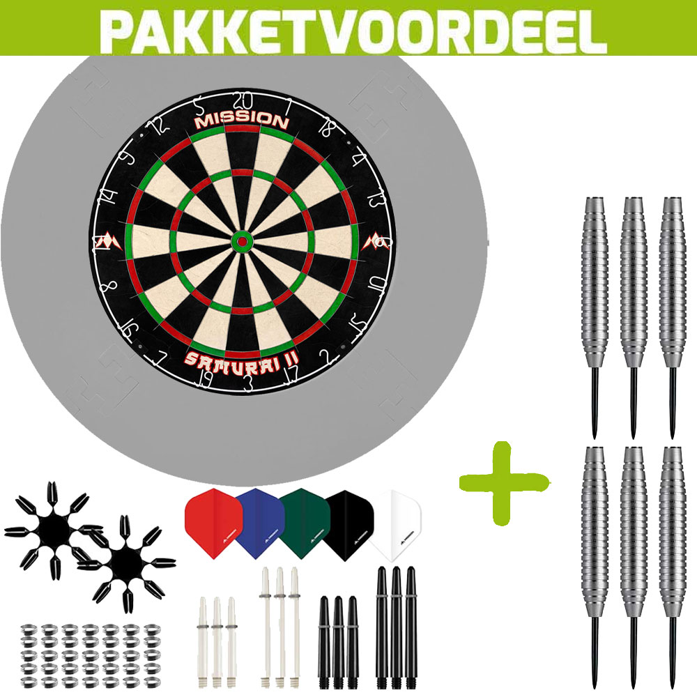 Dartbord-Surround-Voordeelpakket-Mission-Samurai-II-EVA-Surround-Grijs-90-pieces