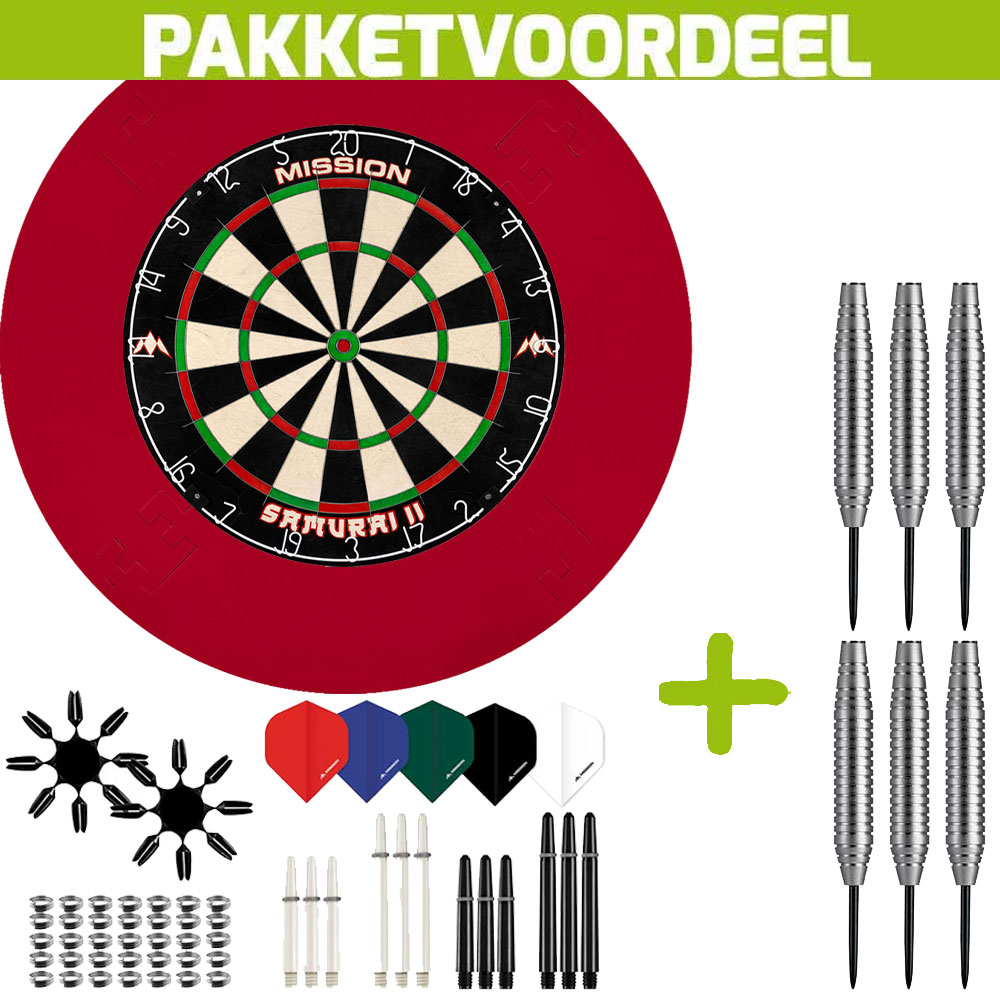 Dartbord-Surround-Voordeelpakket-Mission-Samurai-II-EVA-Surround-Rood-90-pieces