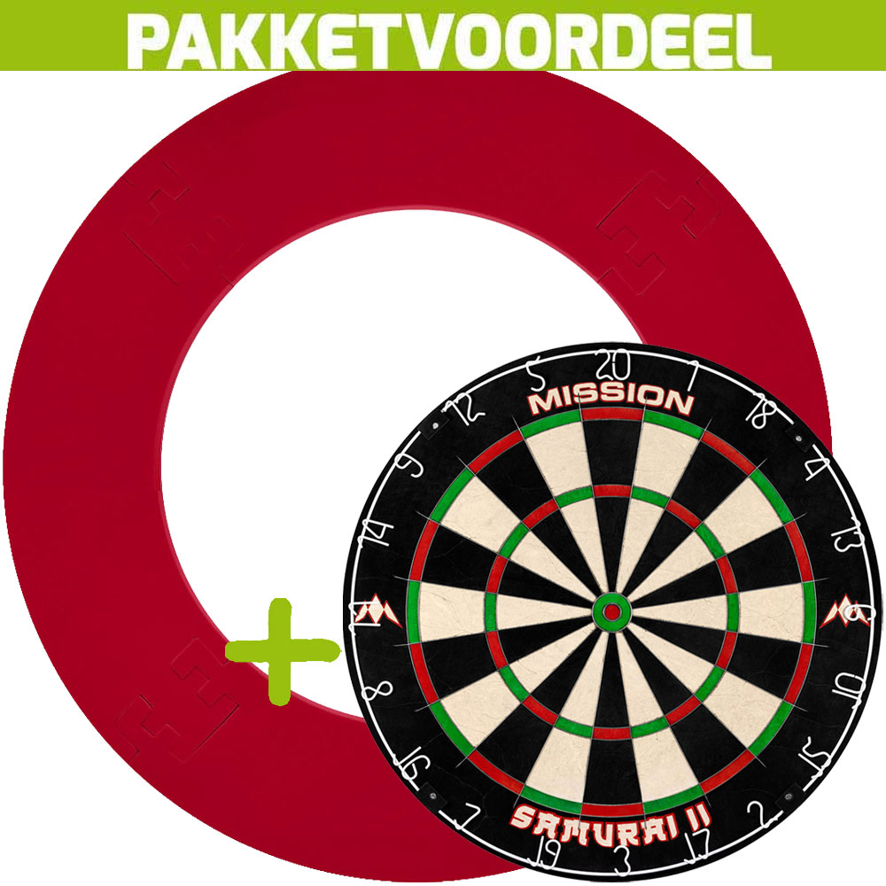 Dartbord-Surround-Voordeelpakket-Mission-Samurai-II-EVA-Surround-Rood