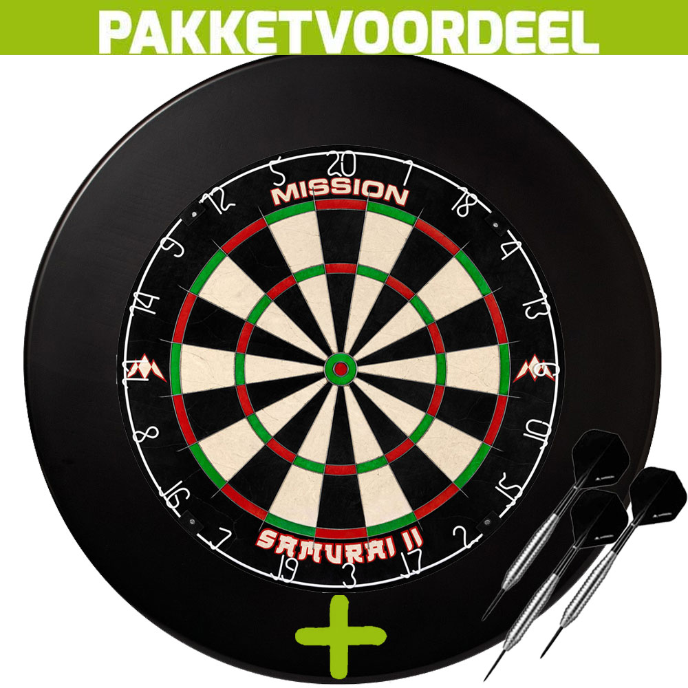 Dartbord-Surround-Voordeelpakket-Mission-Samurai-II-Rubberen-Surround-Zwart-1-Set-Brass