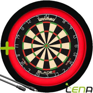 LENA Dartbord Verlichting Deluxe (Rood – Zwart ) + Verlengkabel (2.5m1)