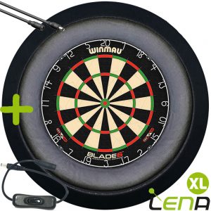 LENA Dartbord Verlichting Super Deluxe (Zwart ) + Schakelaar