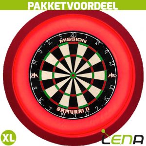 Mission Samurai 2 + Lena Dartbordverlichting Deluxe XL (Rood)