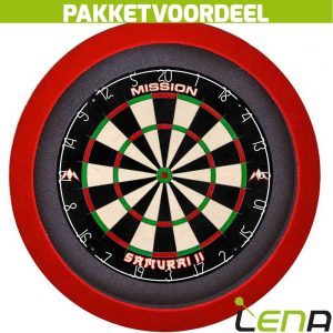 Mission Samurai 2 + Lena Dartbordverlichting Basic (Rood)