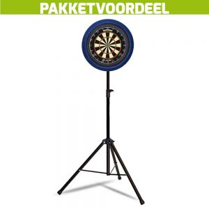 Mobiele Dartbaan VoordeelPakket + Winmau Blade 6 + Dartbordverlichting Basic (Blauw)